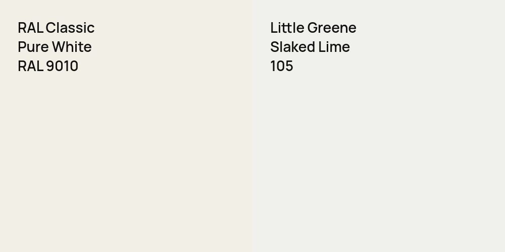 RAL Classic Pure White vs. Little Greene Slaked Lime