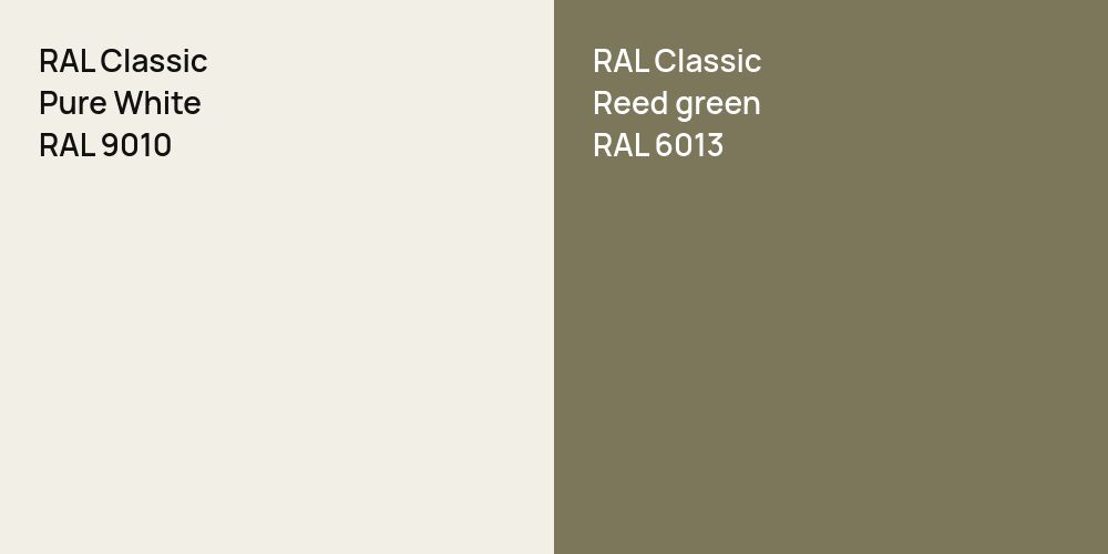 RAL Classic Pure White vs. RAL Classic  Reed green