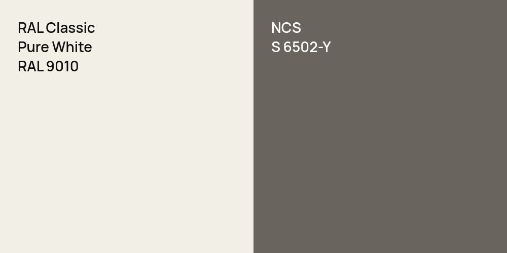 RAL Classic Pure White vs. NCS S 6502-Y