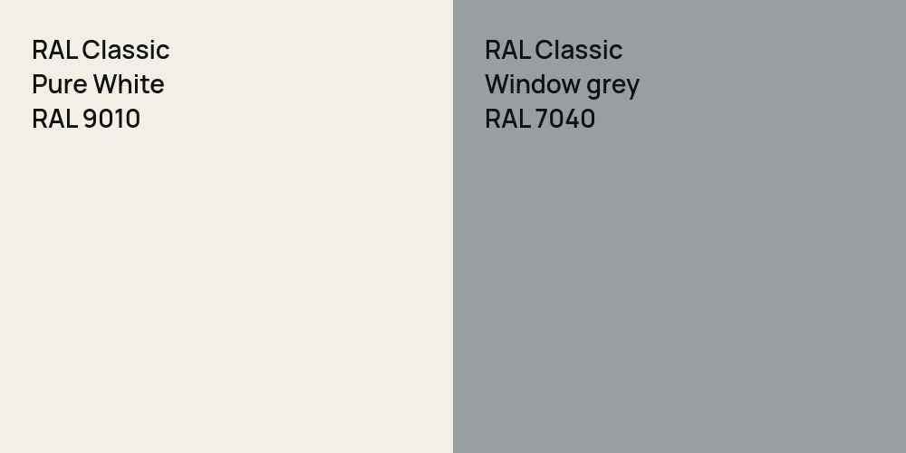 RAL Classic Pure White vs. RAL Classic  Window grey