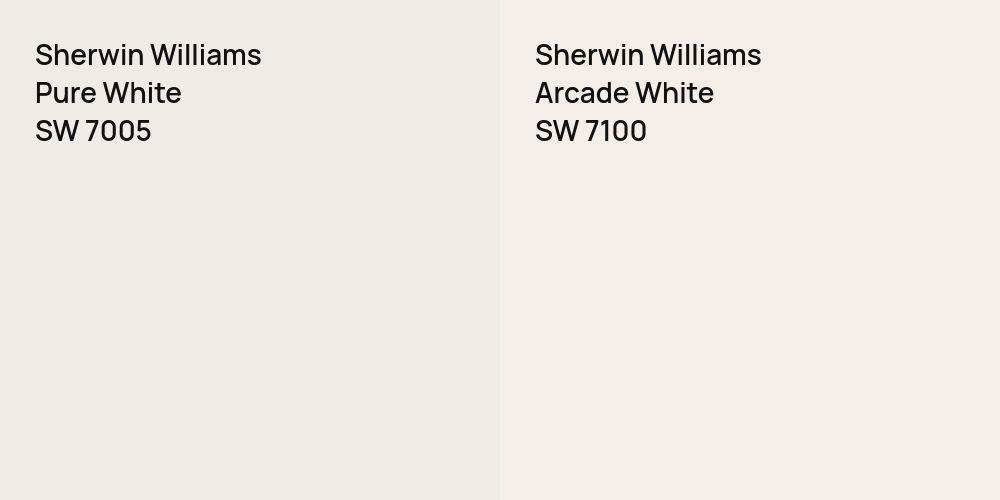 Sherwin Williams Pure White vs. Sherwin Williams Arcade White