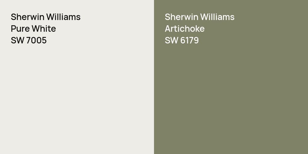 Sherwin Williams Pure White vs. Sherwin Williams Artichoke