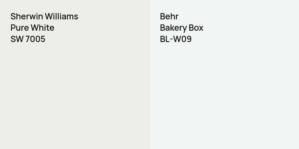 Sherwin Williams Pure White vs. Behr Bakery Box