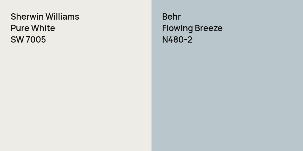 Sherwin Williams Pure White vs. Behr Flowing Breeze