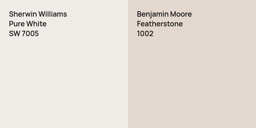 Sherwin Williams Pure White vs. Benjamin Moore Featherstone