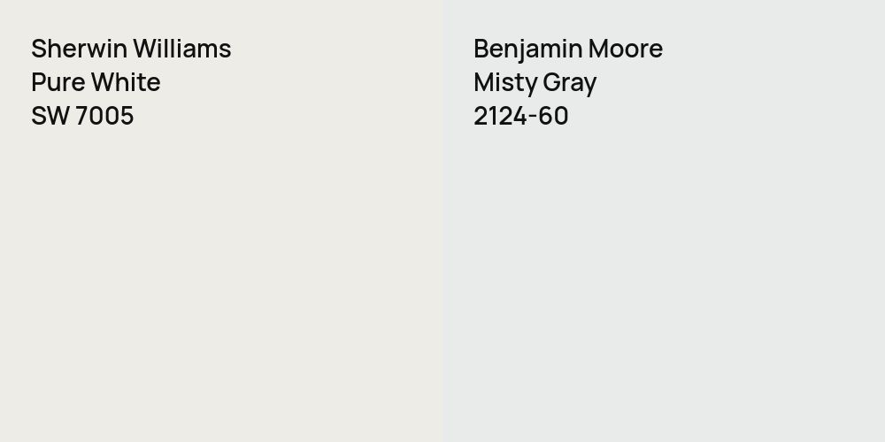 Sherwin Williams Pure White vs. Benjamin Moore Misty Gray