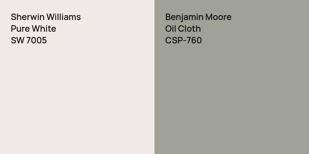 Sherwin Williams Pure White vs. Benjamin Moore Oil Cloth