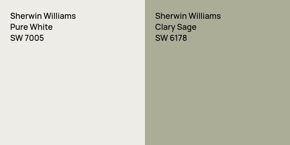 Sherwin Williams Pure White vs. Sherwin Williams Clary Sage