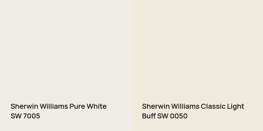 Sherwin Williams Pure White vs. Sherwin Williams Classic Light Buff