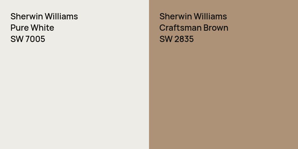 Sherwin Williams Pure White vs. Sherwin Williams Craftsman Brown