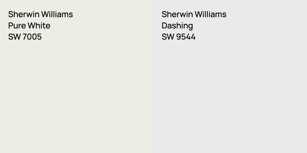 Sherwin Williams Pure White vs. Sherwin Williams Dashing