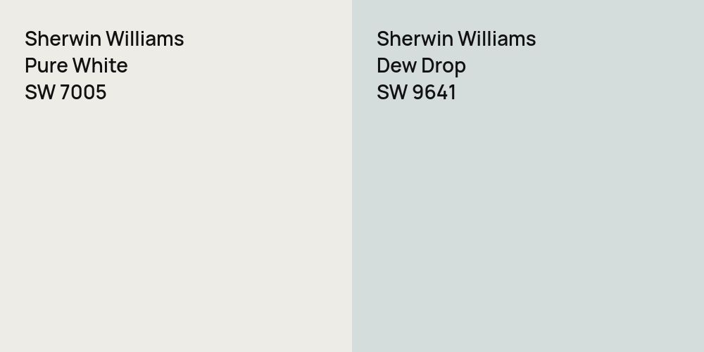 Sherwin Williams Pure White vs. Sherwin Williams Dew Drop