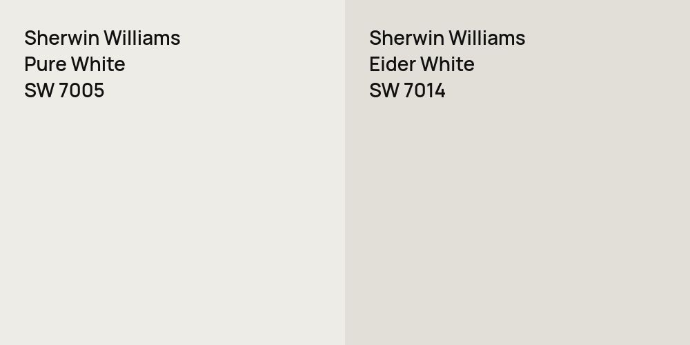 Sherwin Williams Pure White vs. Sherwin Williams Eider White