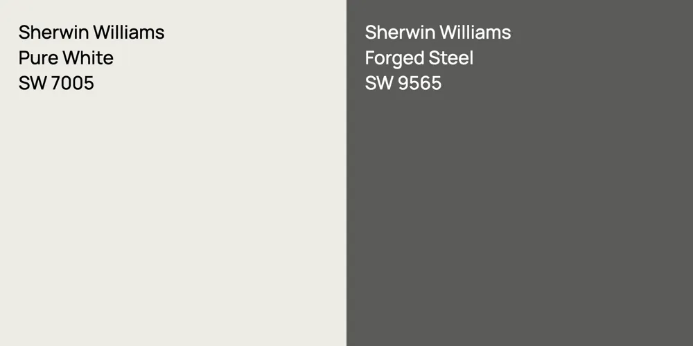 Sherwin Williams Pure White vs. Sherwin Williams Forged Steel