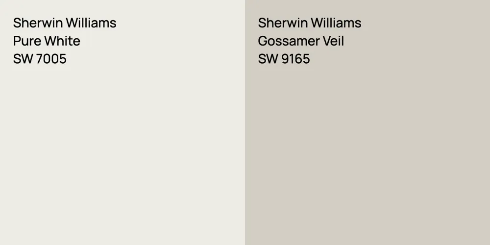 Sherwin Williams Pure White vs. Sherwin Williams Gossamer Veil