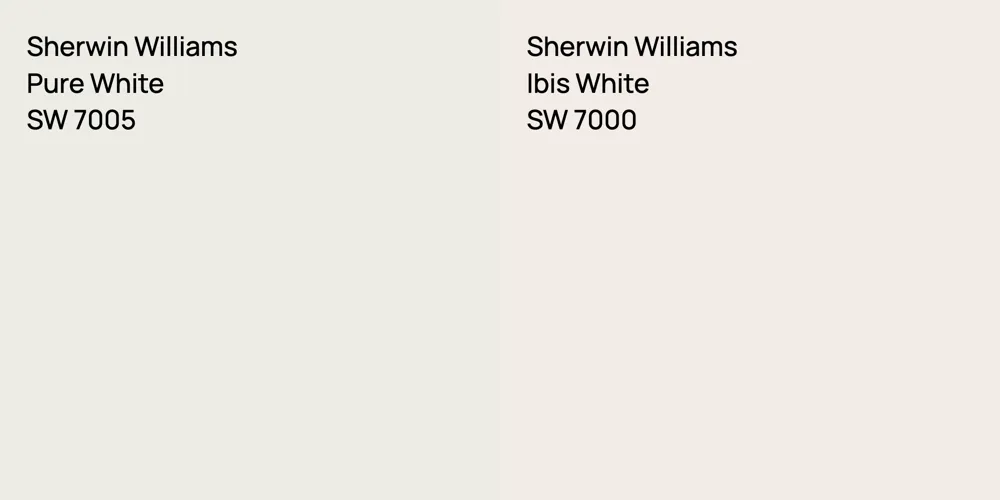 Sherwin Williams Pure White vs. Sherwin Williams Ibis White