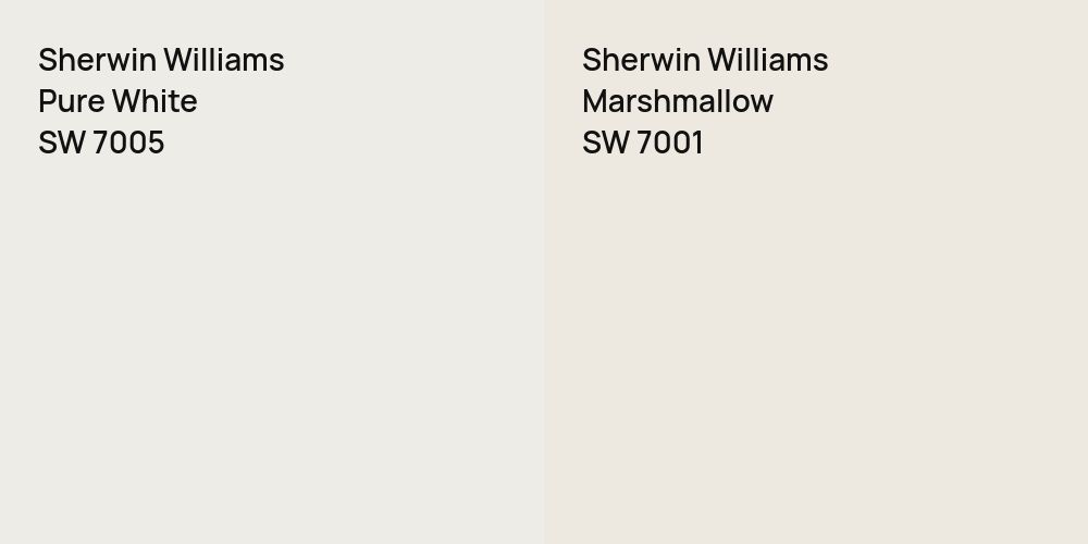 Sherwin Williams Pure White vs. Sherwin Williams Marshmallow