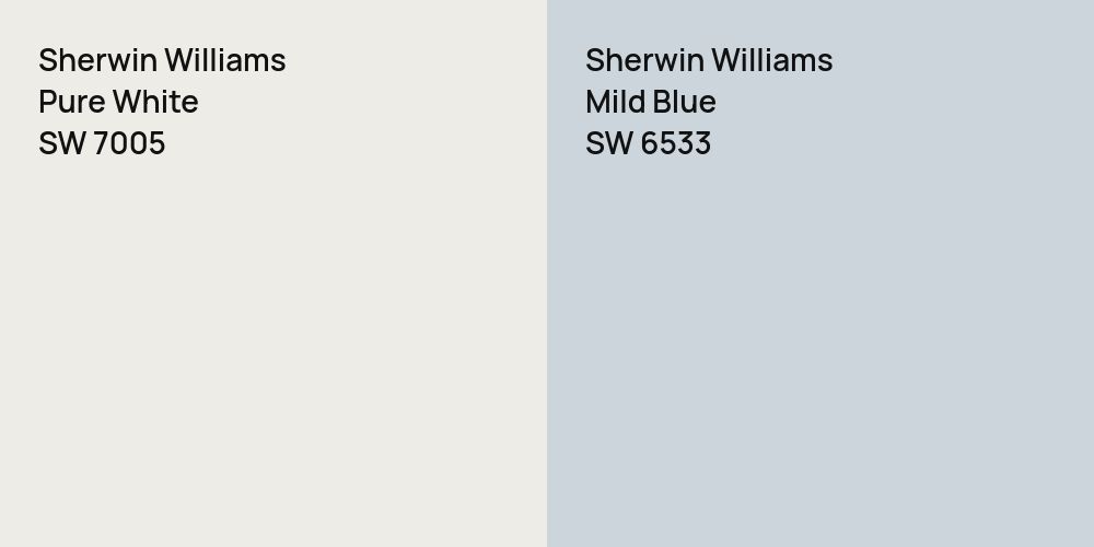 Sherwin Williams Pure White vs. Sherwin Williams Mild Blue