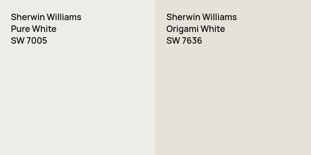 Sherwin Williams Pure White vs. Sherwin Williams Origami White