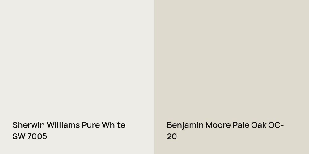 Sherwin Williams Pure White vs. Benjamin Moore Pale Oak