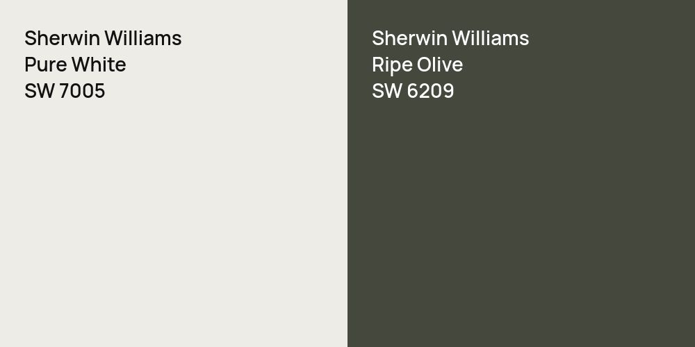 Sherwin Williams Pure White vs. Sherwin Williams Ripe Olive