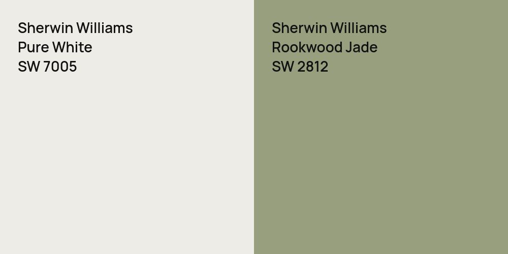 Sherwin Williams Pure White vs. Sherwin Williams Rookwood Jade