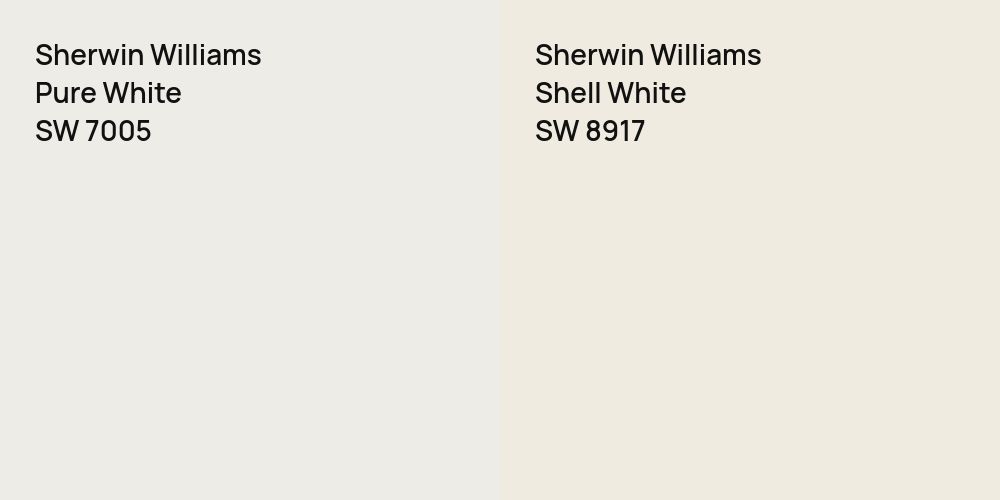 Sherwin Williams Pure White vs. Sherwin Williams Shell White