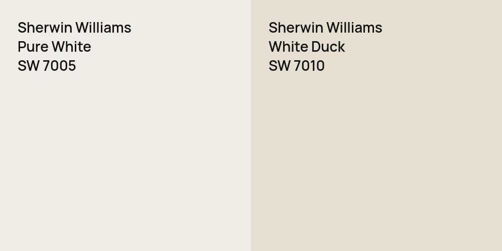 Sherwin Williams Pure White vs. Sherwin Williams White Duck