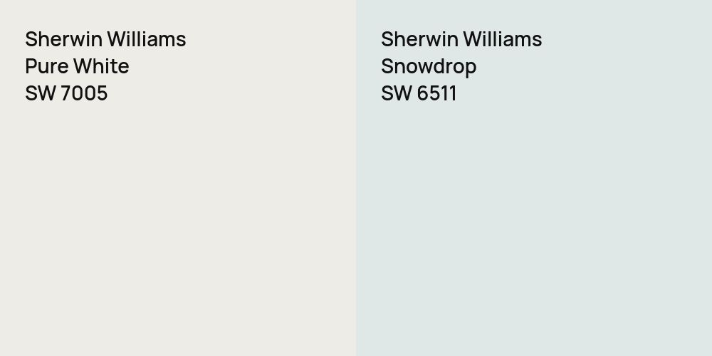 Sherwin Williams Pure White vs. Sherwin Williams Snowdrop