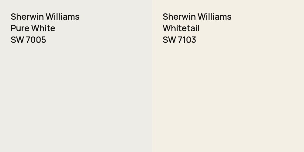 Sherwin Williams Pure White vs. Sherwin Williams Whitetail