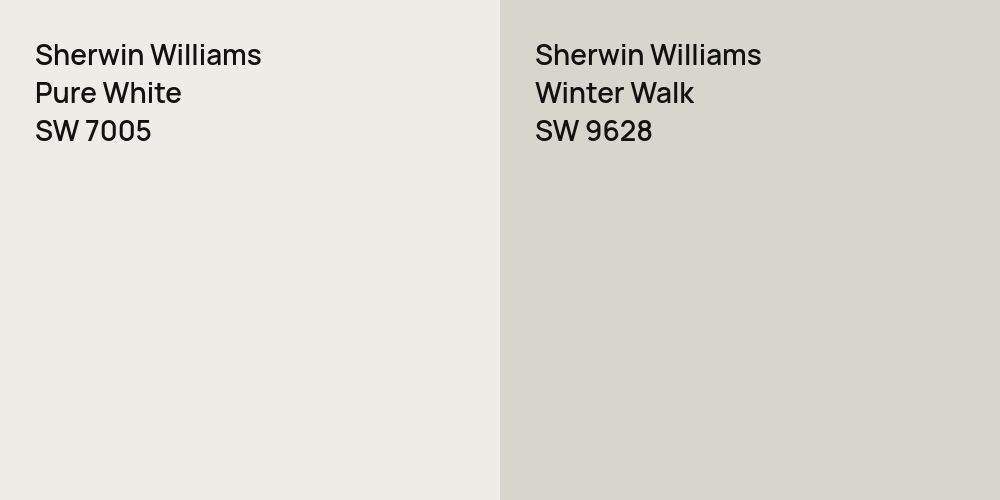 Sherwin Williams Pure White vs. Sherwin Williams Winter Walk