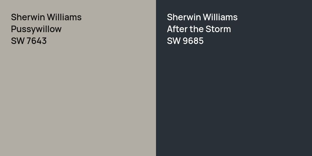 Sherwin Williams Pussywillow vs. Sherwin Williams After the Storm