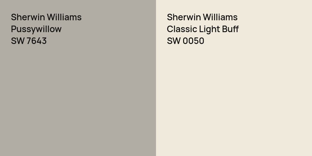 Sherwin Williams Pussywillow vs. Sherwin Williams Classic Light Buff