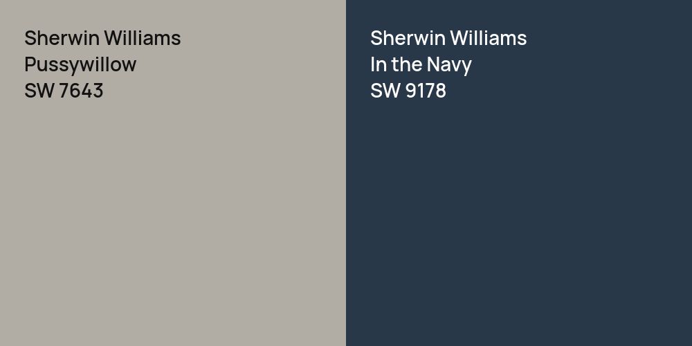 Sherwin Williams Pussywillow vs. Sherwin Williams In the Navy