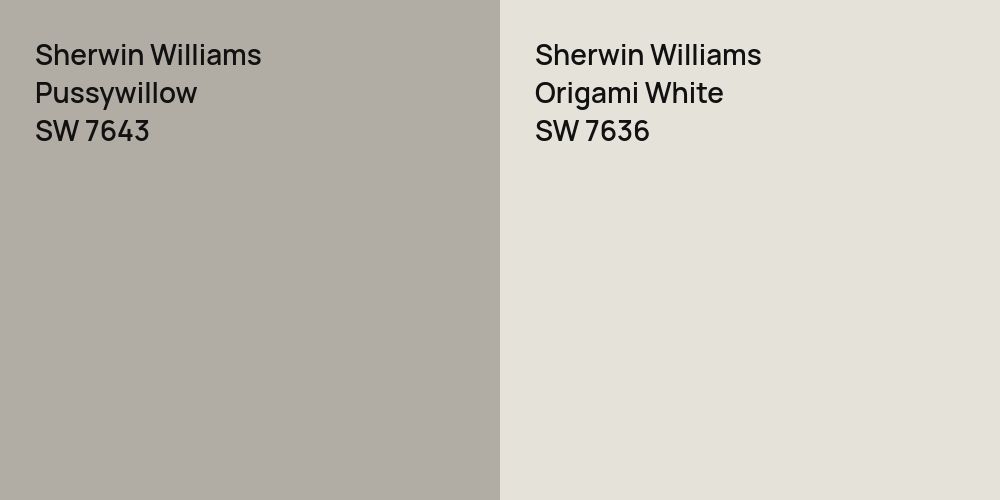 Sherwin Williams Pussywillow vs. Sherwin Williams Origami White