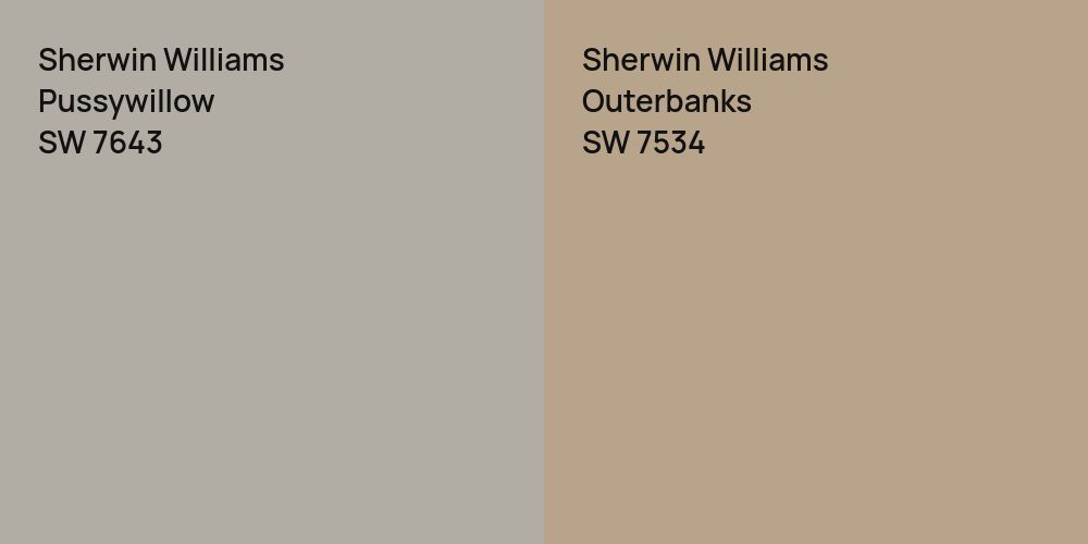 Sherwin Williams Pussywillow vs. Sherwin Williams Outerbanks