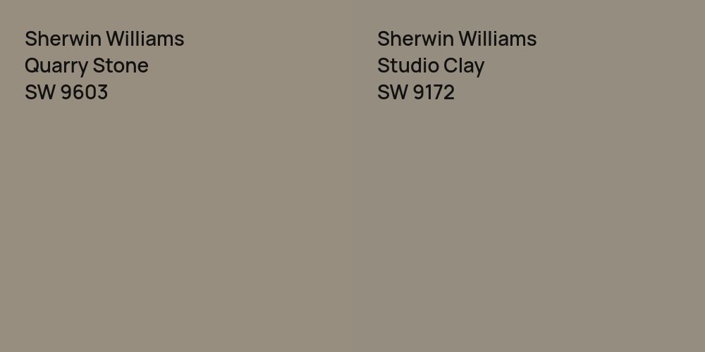 Sherwin Williams Quarry Stone vs. Sherwin Williams Studio Clay