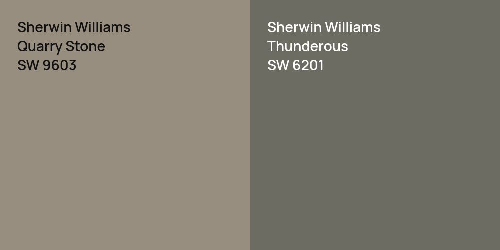 Sherwin Williams Quarry Stone vs. Sherwin Williams Thunderous