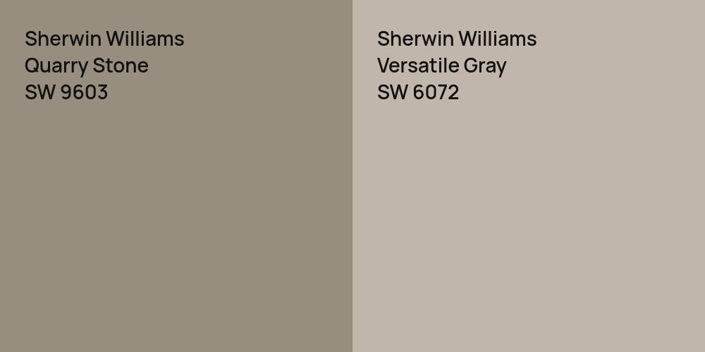 Sherwin Williams Quarry Stone vs. Sherwin Williams Versatile Gray