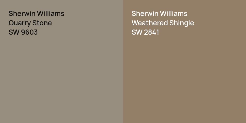 Sherwin Williams Quarry Stone vs. Sherwin Williams Weathered Shingle