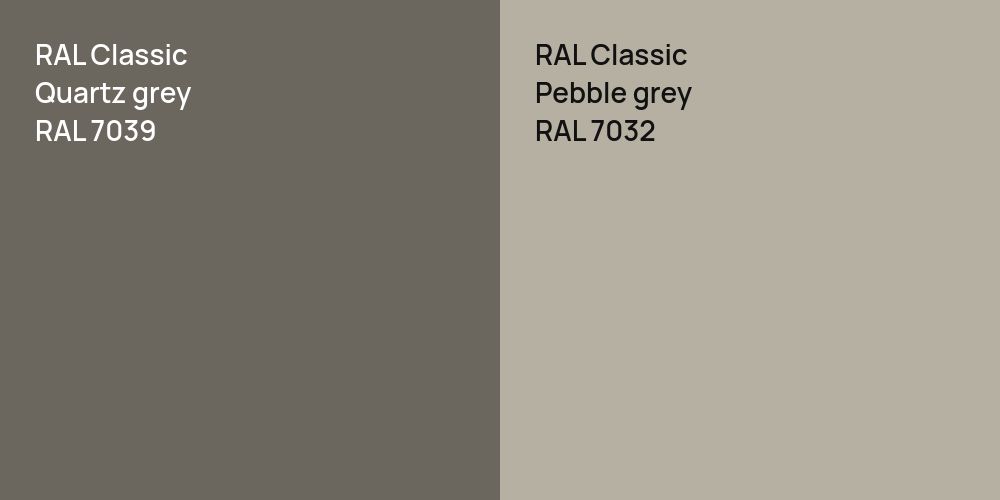 RAL Classic  Quartz grey vs. RAL Classic  Pebble grey