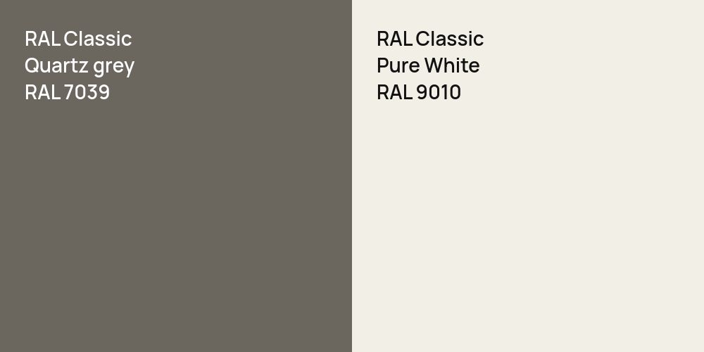 RAL Classic  Quartz grey vs. RAL Classic Pure White