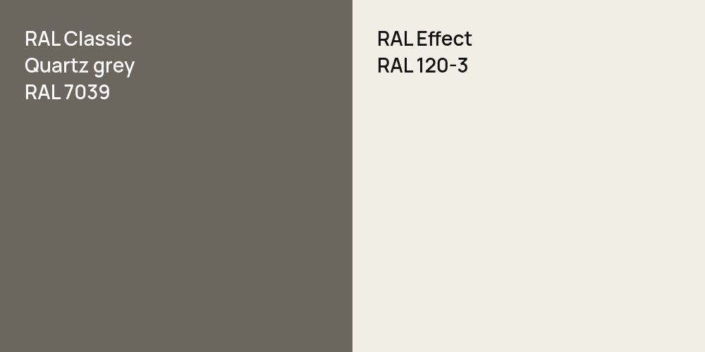 RAL Classic  Quartz grey vs. RAL Effect RAL 120-3