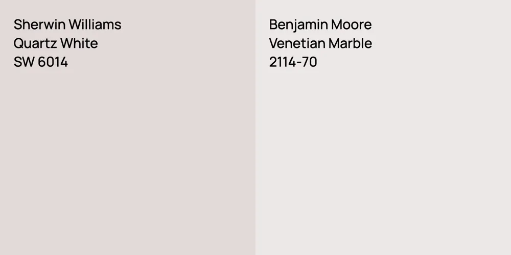 Sherwin Williams Quartz White vs. Benjamin Moore Venetian Marble