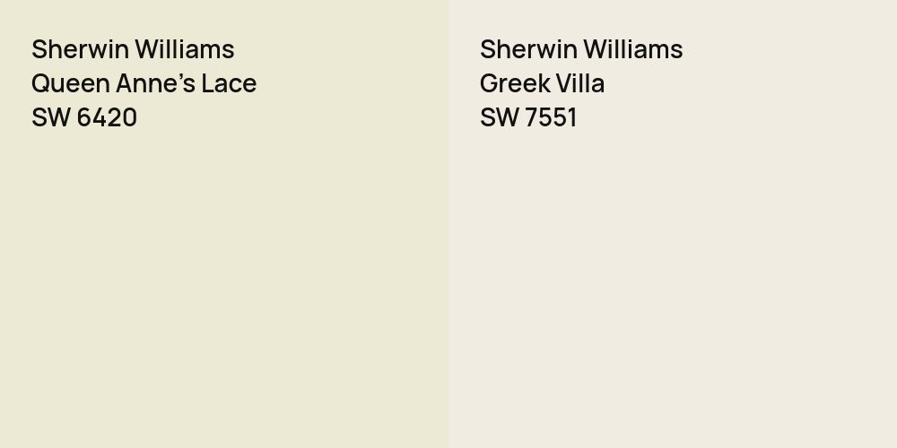 Sherwin Williams Queen Anne's Lace vs. Sherwin Williams Greek Villa