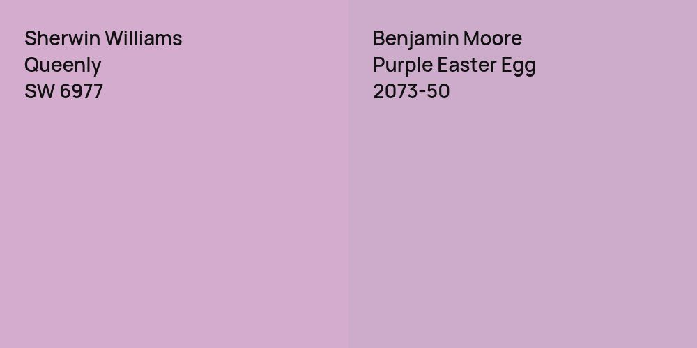 Sherwin Williams Queenly vs. Benjamin Moore Purple Easter Egg