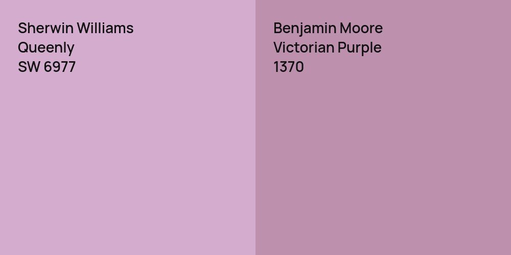 Sherwin Williams Queenly vs. Benjamin Moore Victorian Purple