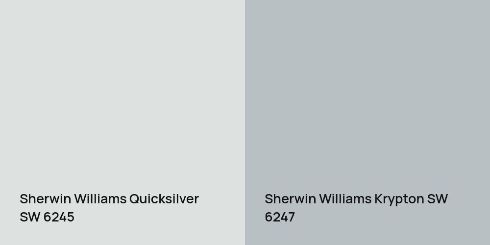 Sherwin Williams Quicksilver vs. Sherwin Williams Krypton