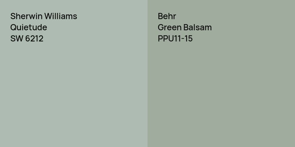 Sherwin Williams Quietude vs. Behr Green Balsam