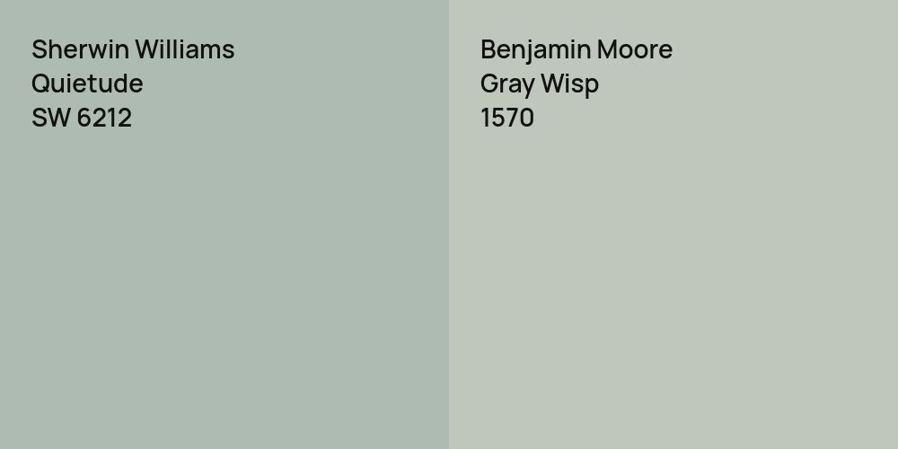 Sherwin Williams Quietude vs. Benjamin Moore Gray Wisp